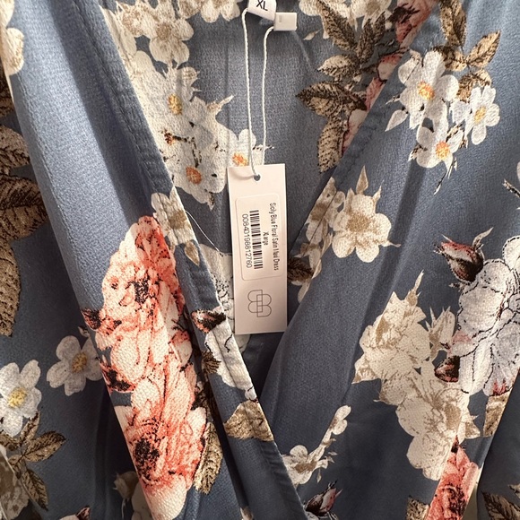 Boho blue satin maxi dress - Picture 3 of 3